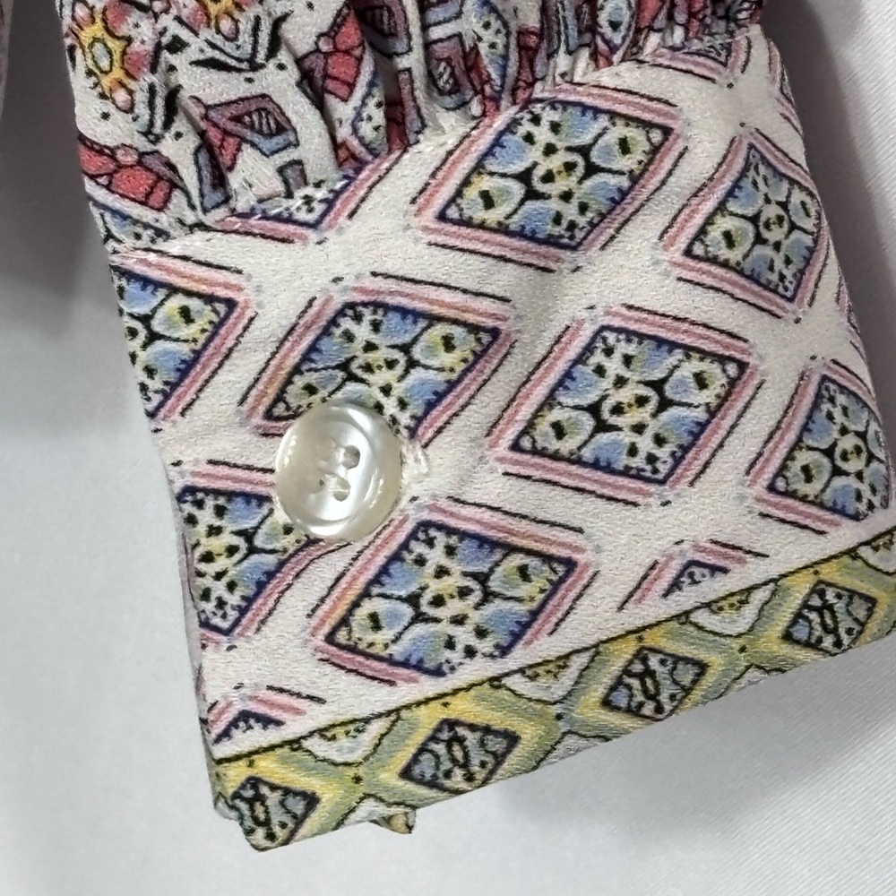 Max Studio Printed Button Down Blouse Medium - image 7